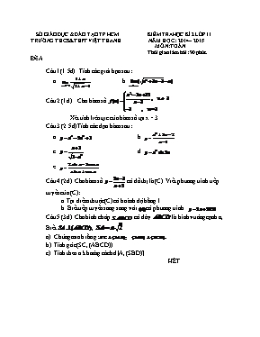 Kiểm tra học kì 2 lớp 11 môn Toán